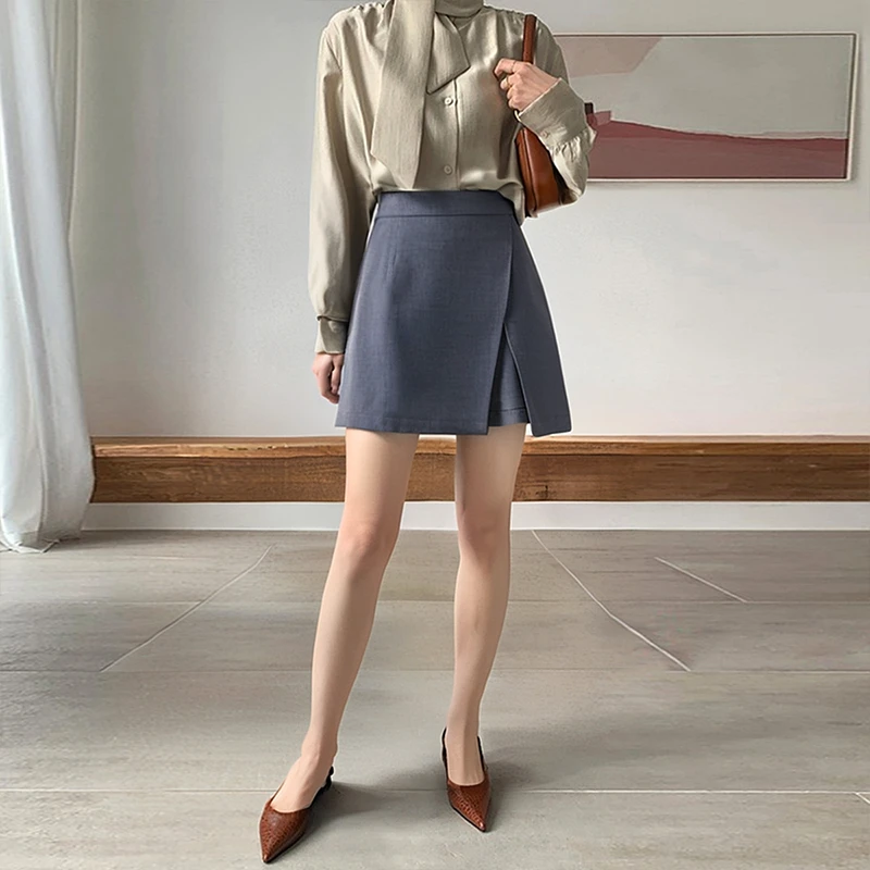 西装裤裙2025超火春夏新款高腰韩版a字裙小个子显瘦半身短裙裤子