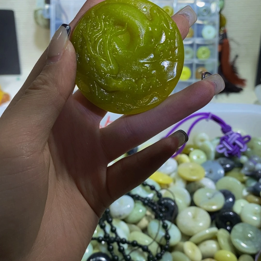 蛇纹石玉未镶嵌毛衣链374