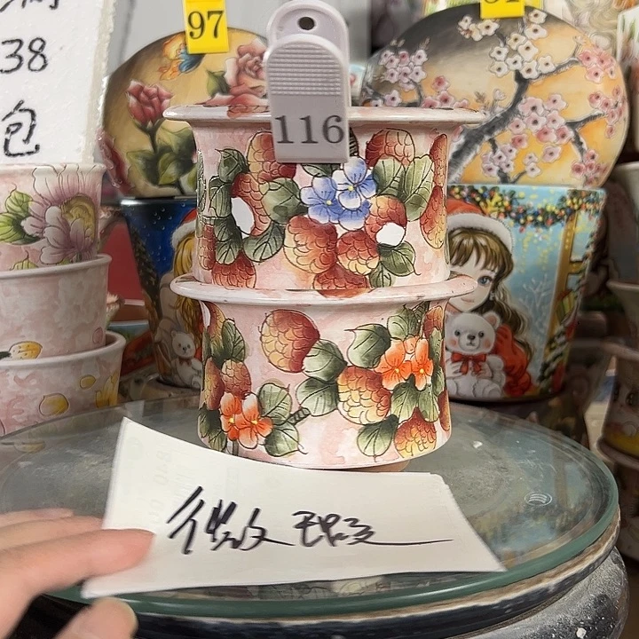 满38包邮 景德镇幸运花盆