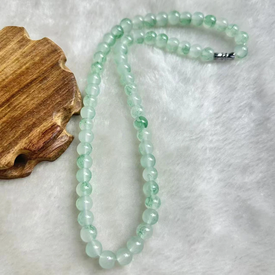 典藏品 绿花圆珠k8时尚项链美观大气美轮美奂尽显魅力