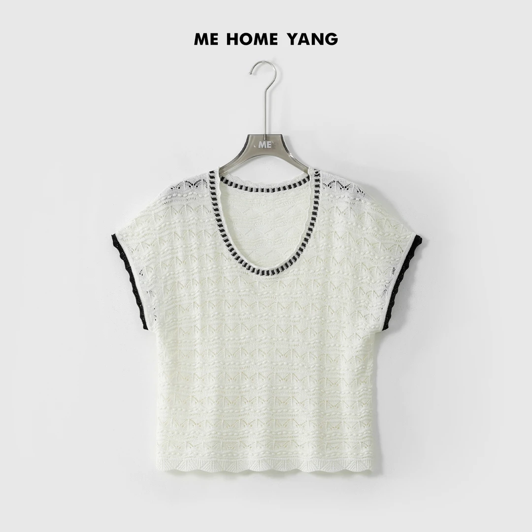 ME【巴黎艺术馆】天丝亚麻混纺肌理高弹松弛透气显瘦针织衫MESS3623