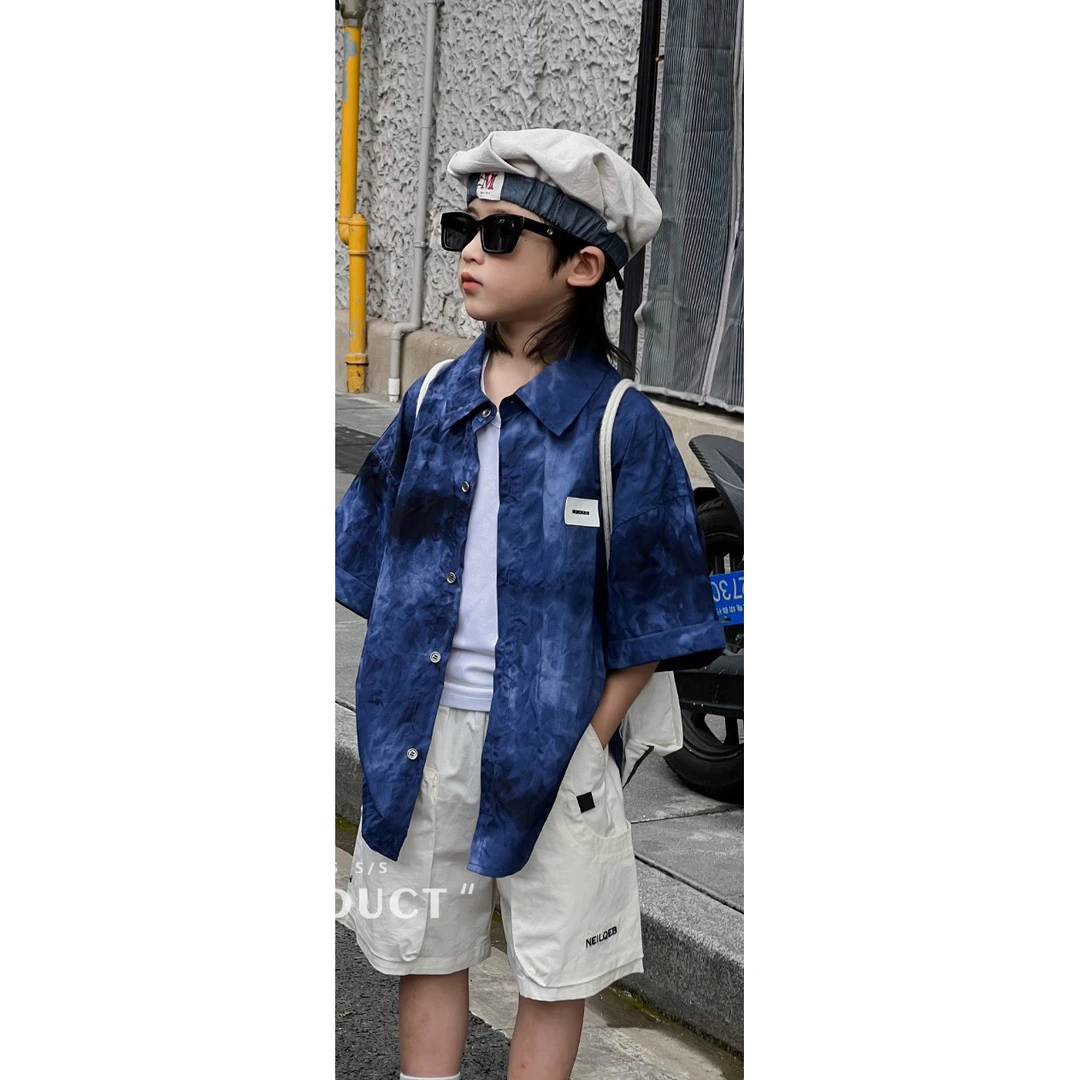 19642高端潮流时尚百搭范家短袖衬衫C14-1-4