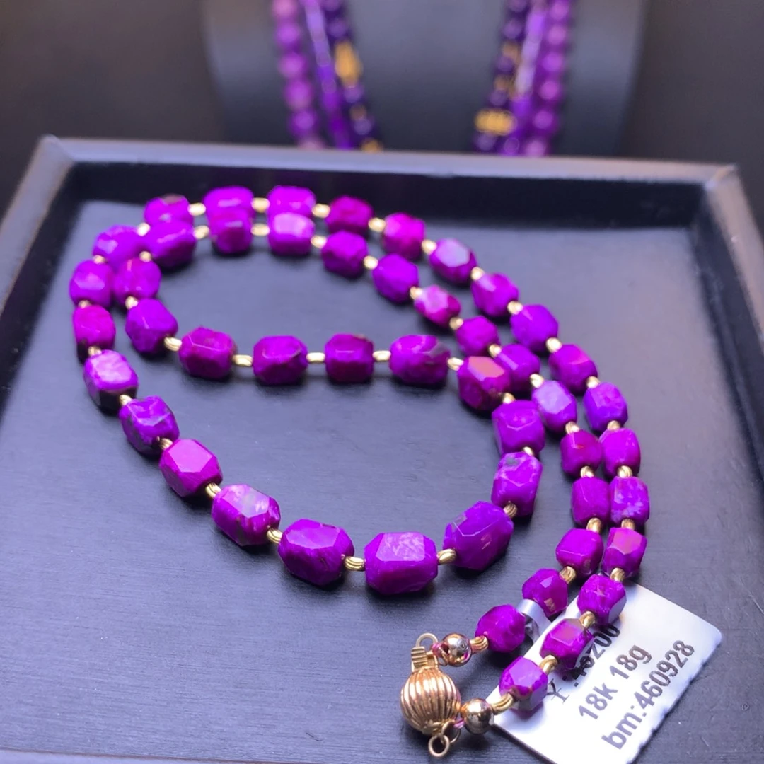 苏纪石（舒俱来）18K金镶嵌丝绒项链