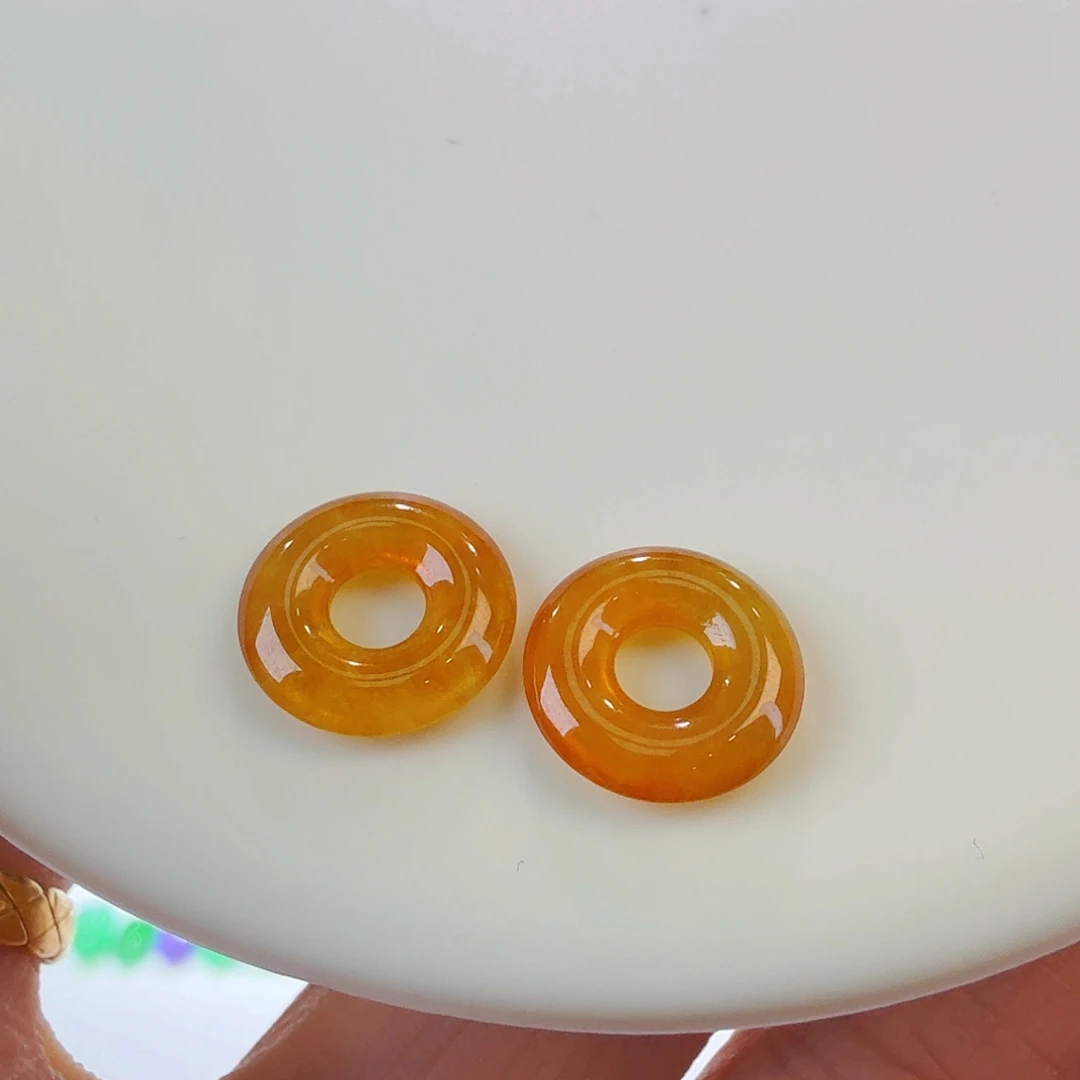 翡翠裸石冰黄翡甜甜圈