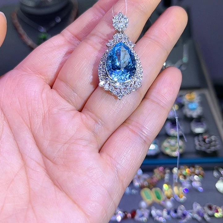 吊坠(赠链)托帕石银S925镶嵌