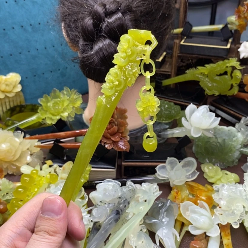 【闪购商品】岫玉发簪未镶嵌糖****猪