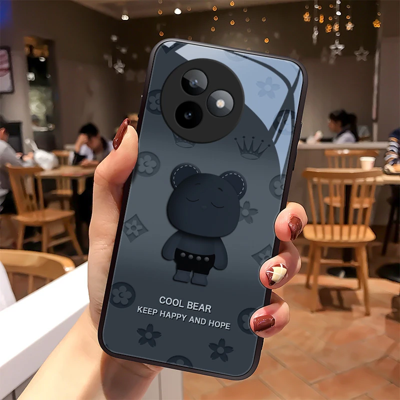 圆脸熊适用红米K80至尊版手机壳K80至尊玻璃壳高级感全包硅胶防摔