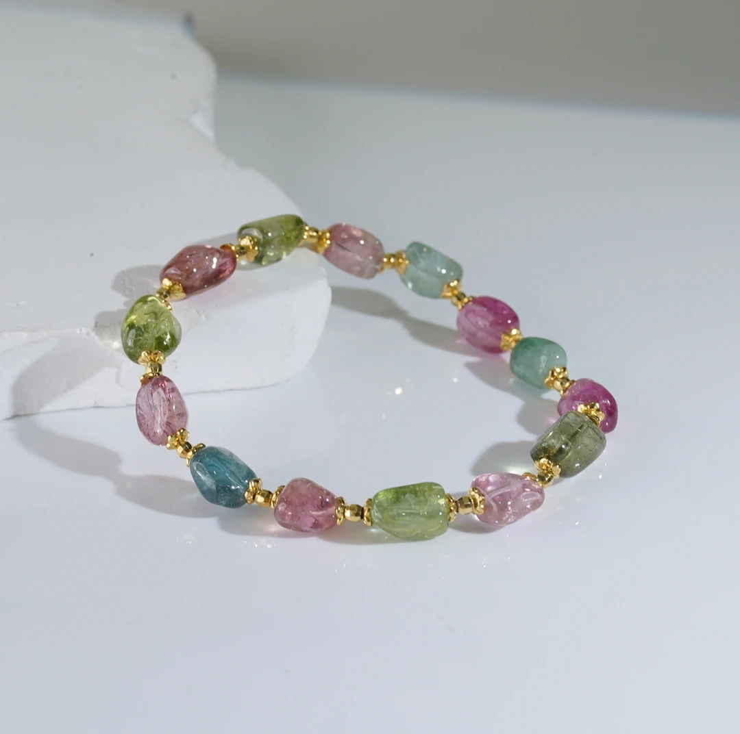 【铭记珠宝】碧玺DIY手串7-DM01L587【多样性发一件】