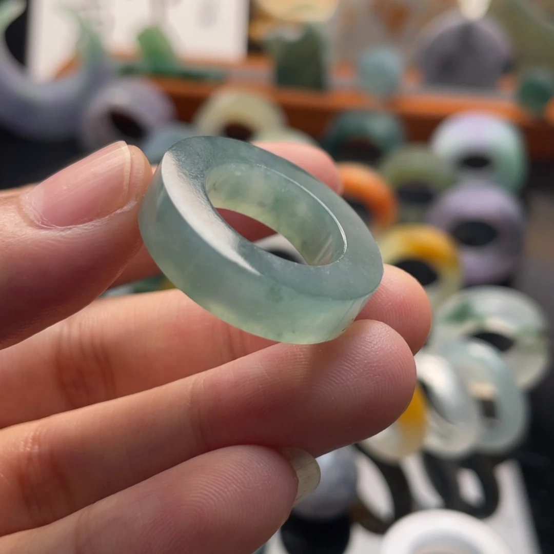 定制翡翠未镶嵌 蓝绿水飘花