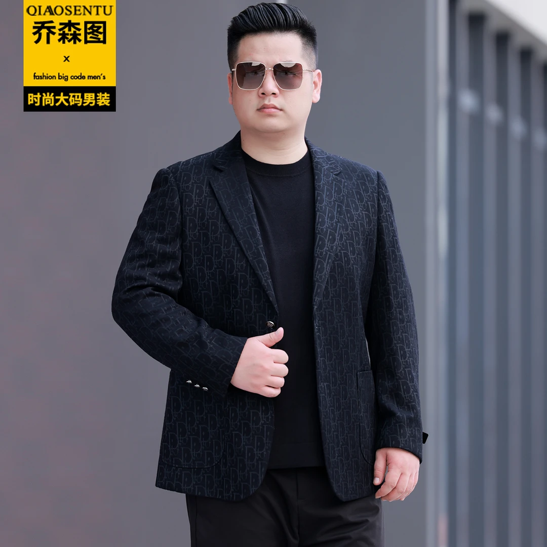 特大码男士绵羊毛西服加肥加大休闲西装春秋胖子肥佬宽松单西外套