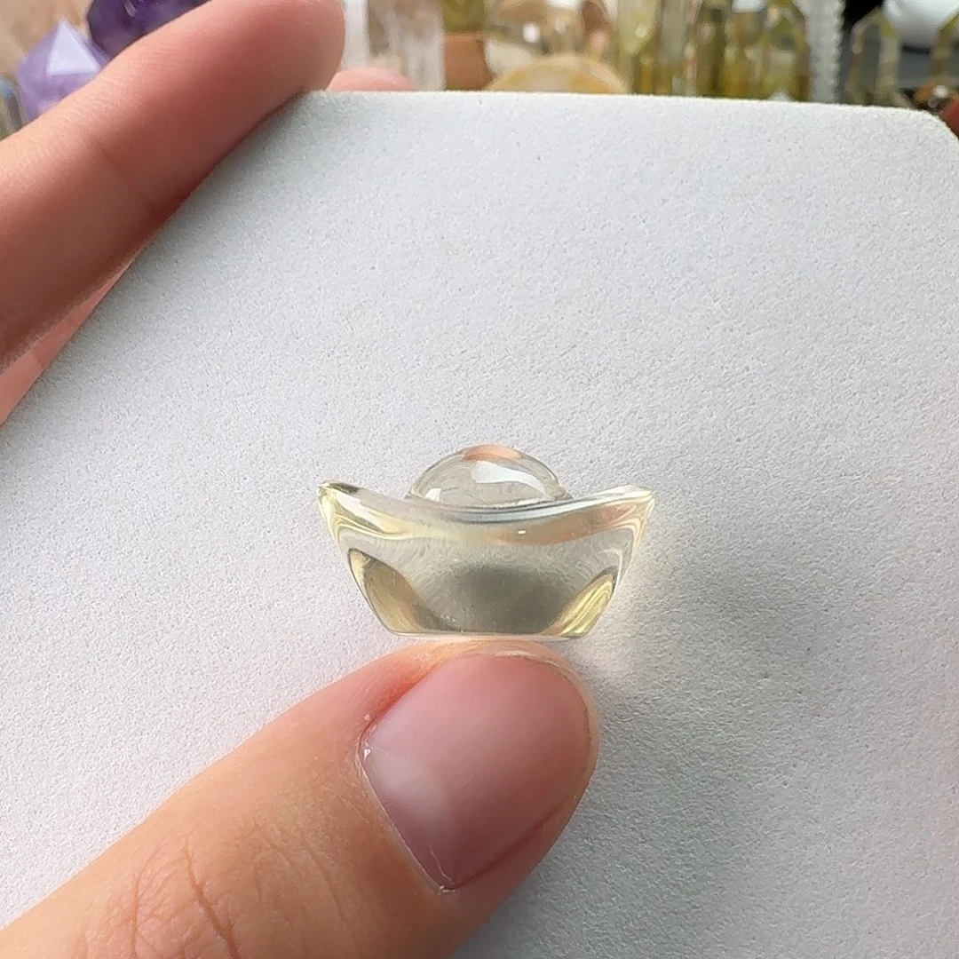 水晶未镶嵌珠宝半成品元宝