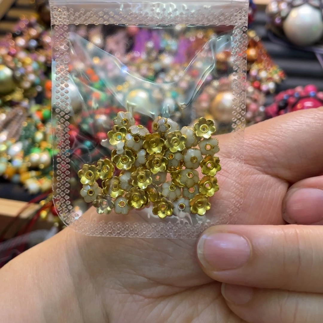 6mm奶白色花托50pcs 手工diy