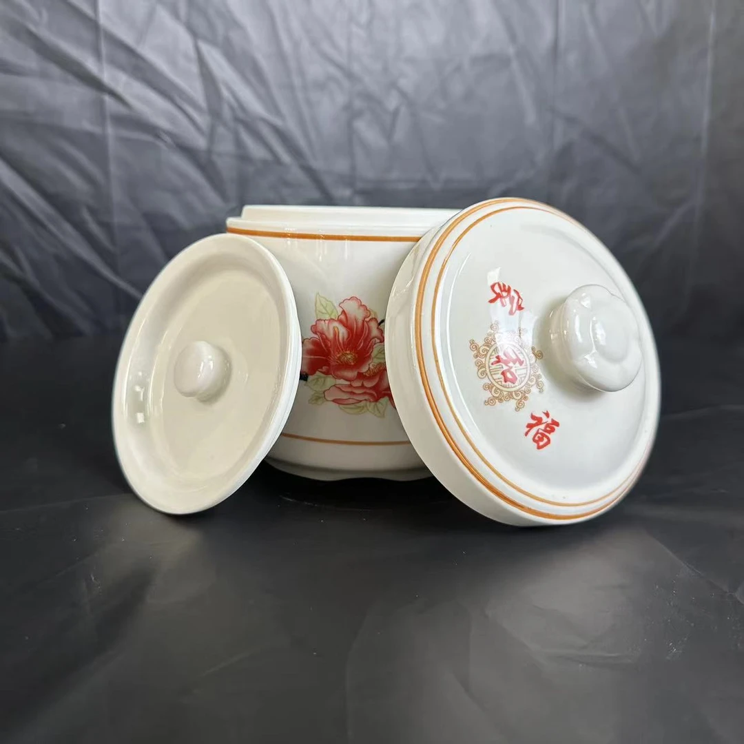 QH-家和福800ml/陶瓷双盖炖盅/高14.5厘米宽12厘米