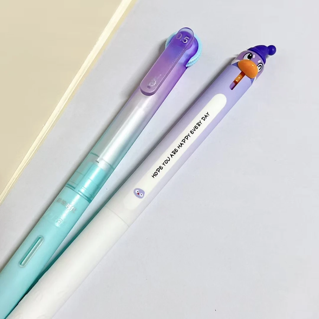 黑墨-2支】G11气泡果果齿轮+紫DM小企鹅,中性笔掉封蜡不售后