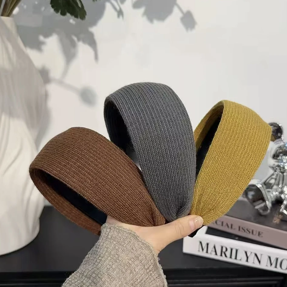 日韩少女风纯色复古风甜美发箍时尚轻职风头饰秋冬