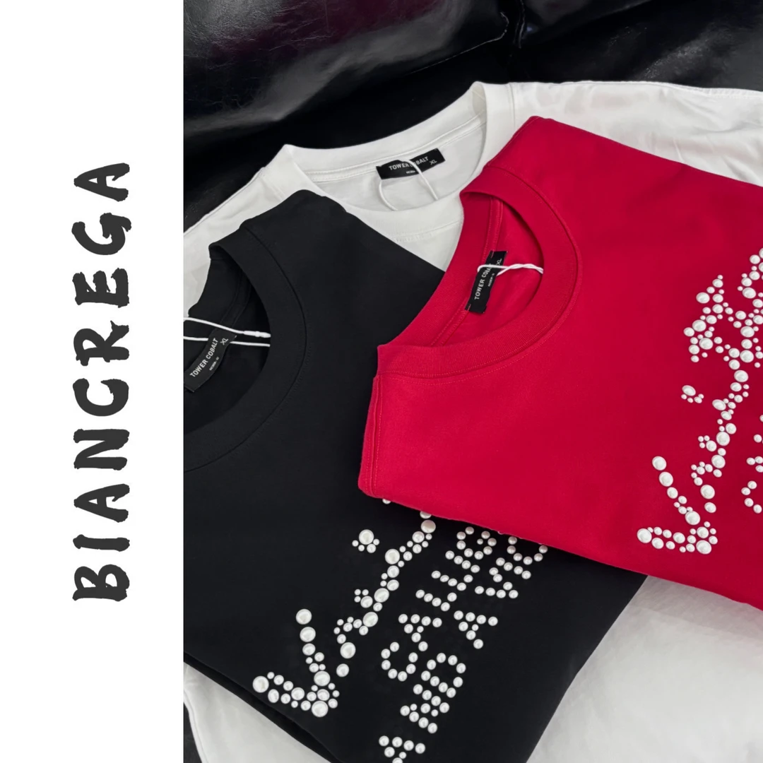 【抢到就是赚到】BIANCREGA 巴家“半珍珠满字母”T恤 969
