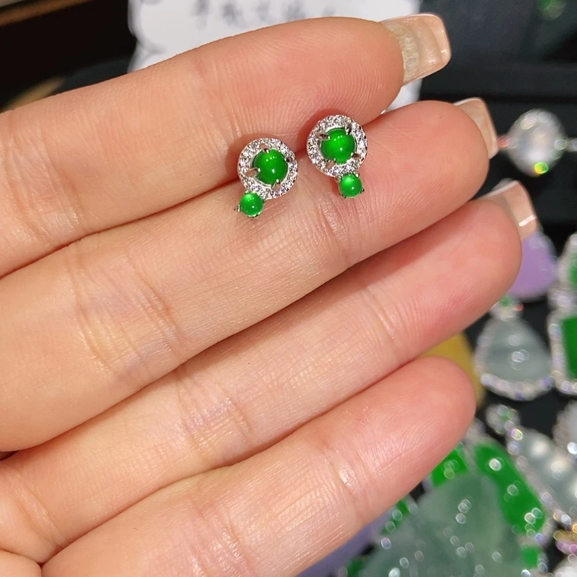 【闪购商品】翡翠耳饰未镶嵌天然翡翠