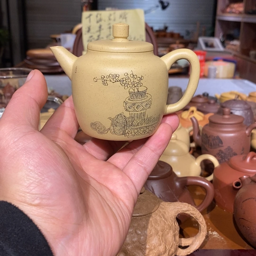 紫砂茶壶高温段泥不吐黑汲直190cc