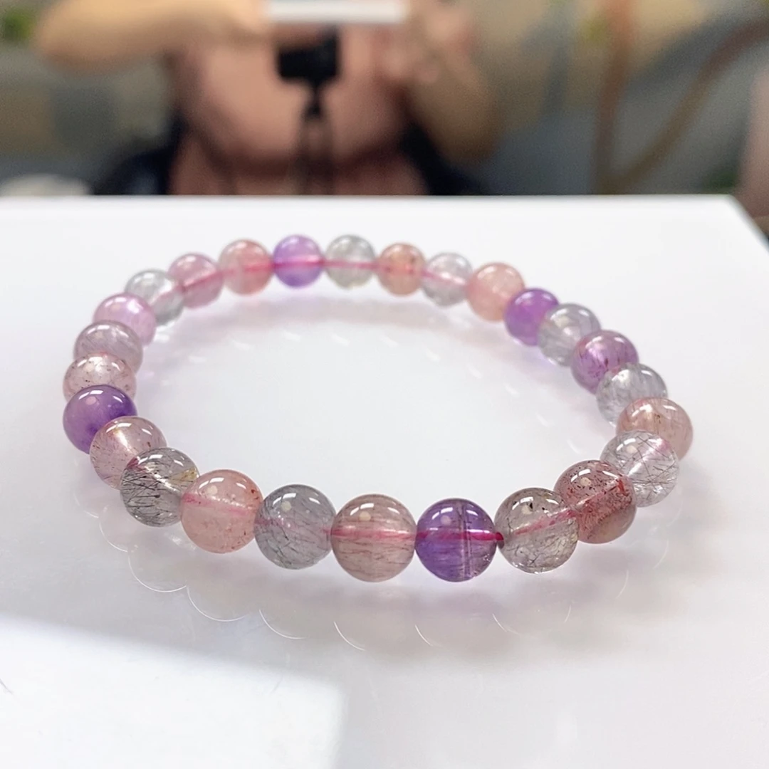 水晶手链未镶嵌黑加仑超七7m+多样性发一