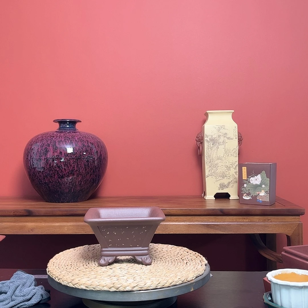 紫砂花盆井*四方铺砂斗笠