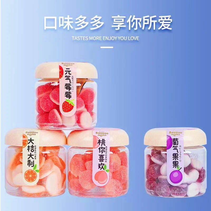 宝岛妈妈果汁元气糖果软糖水果草莓qq橡皮糖儿童学生休闲零食