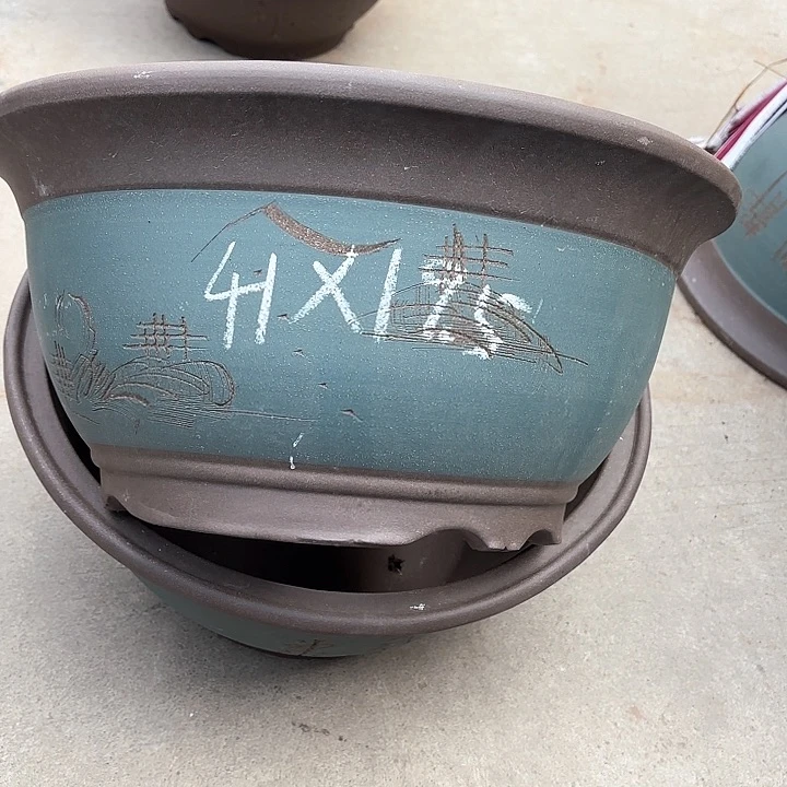 紫砂花盆100-2。 41-19.5