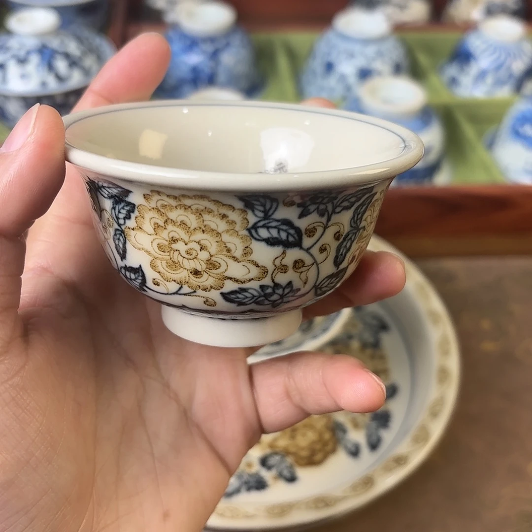 陶瓷盖碗景德镇手绘茶器