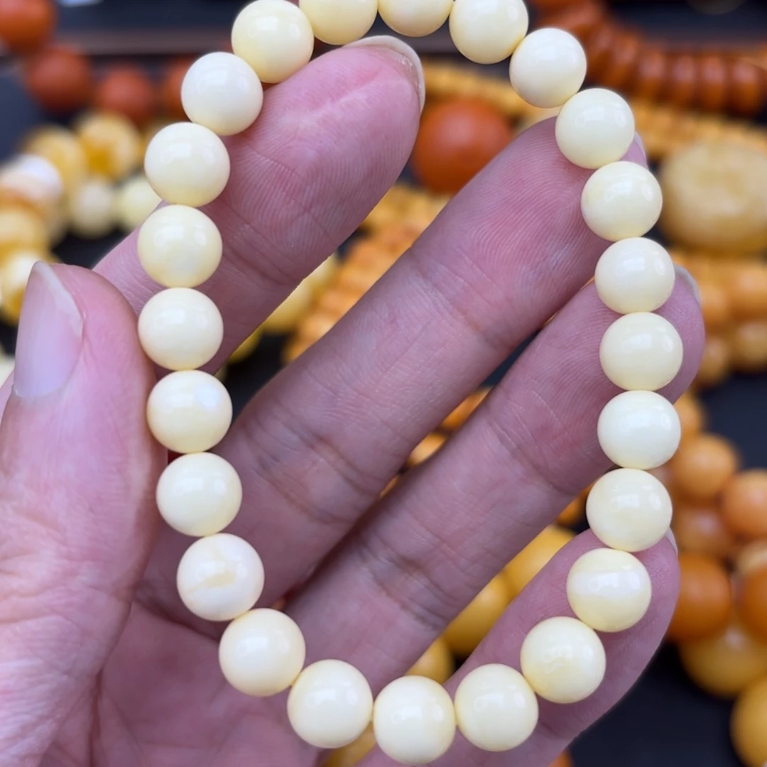 琥珀未镶嵌手链蜜蜡