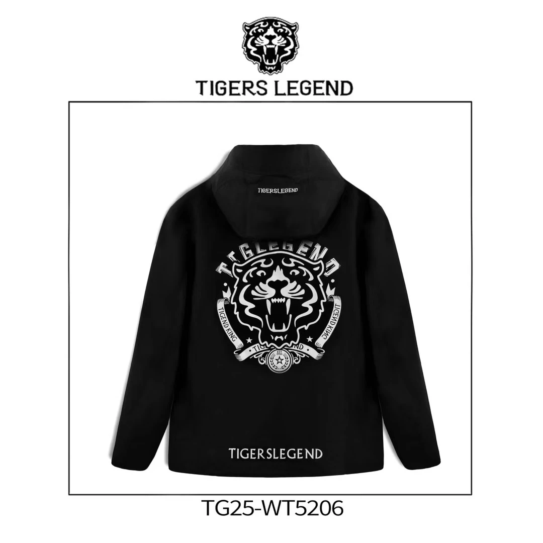 TIGERS LEGEND三防刺绣户外时尚外套连帽运动冲锋衣WT5206