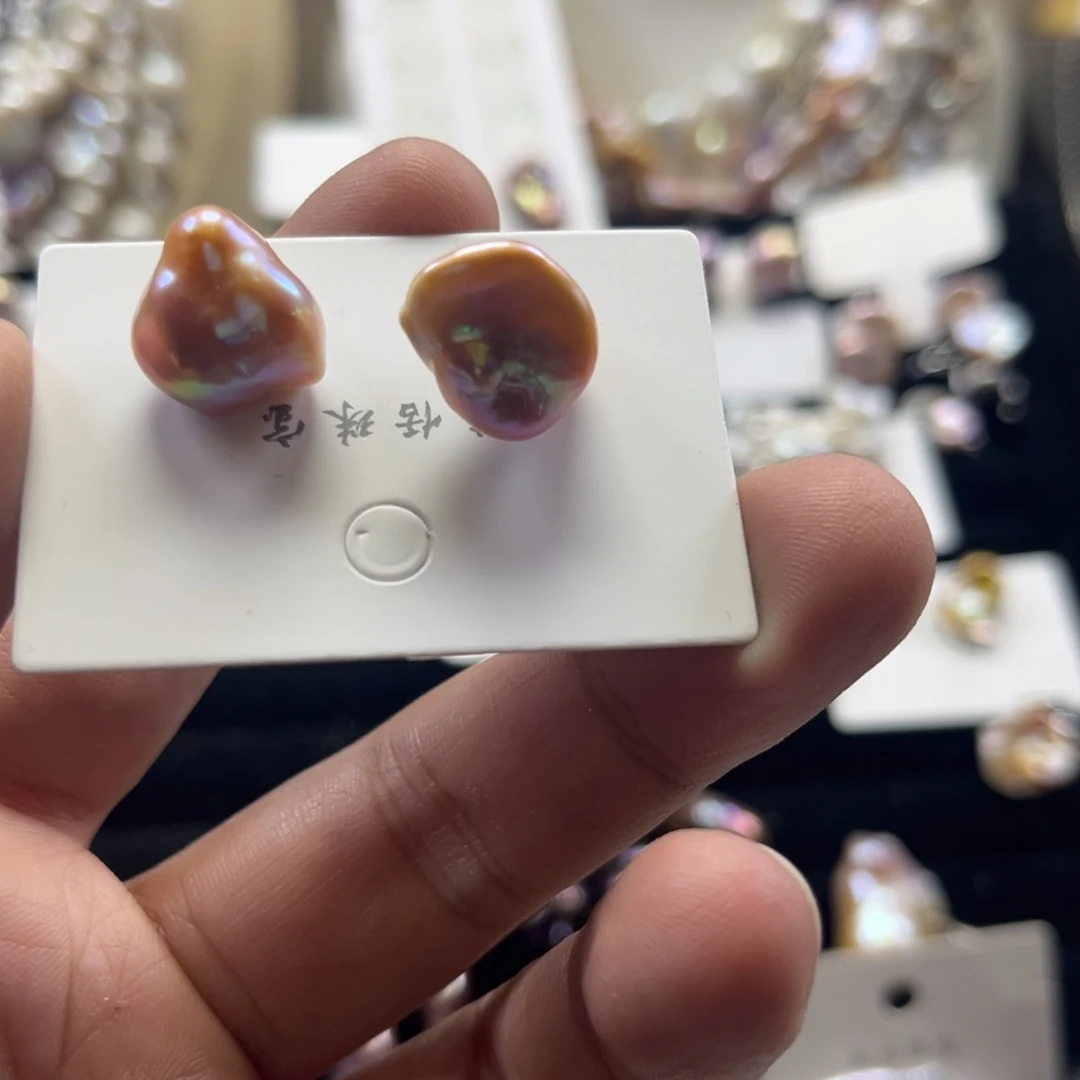 旋***张淡水珍珠未镶嵌耳饰【纯恬】