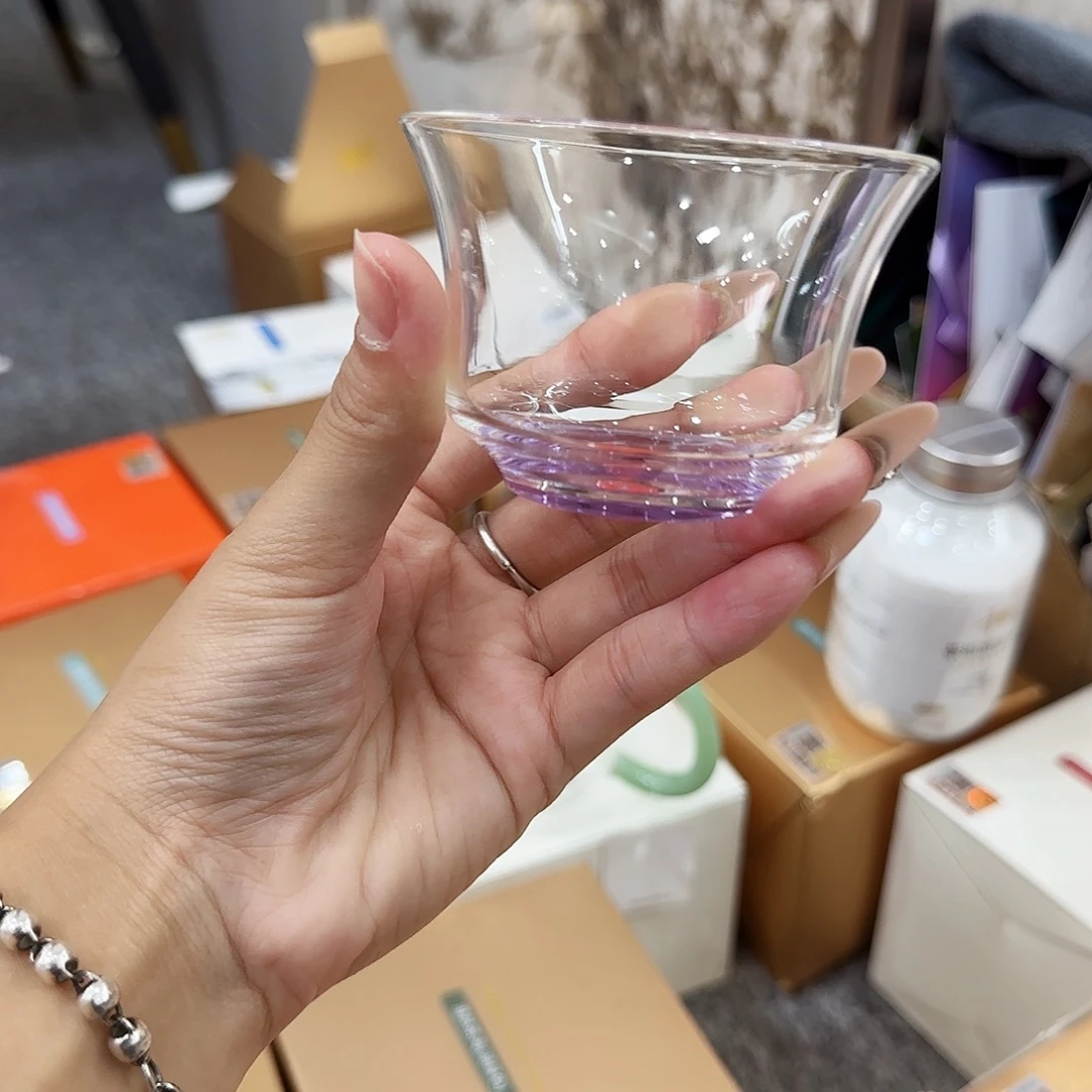 禾器浅紫色清杯主人杯孤品