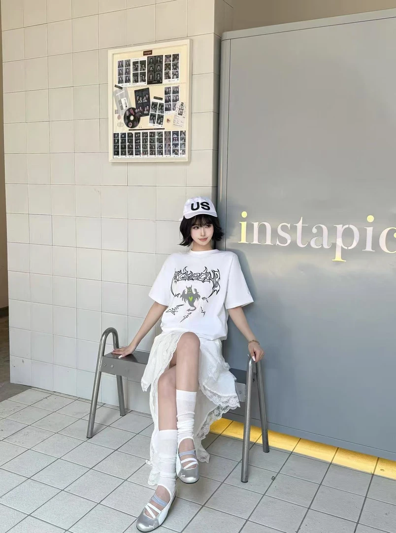 梁拌泡菜 2025新款短袖凉感变色印花百搭T恤男女穿搭宽松女国潮