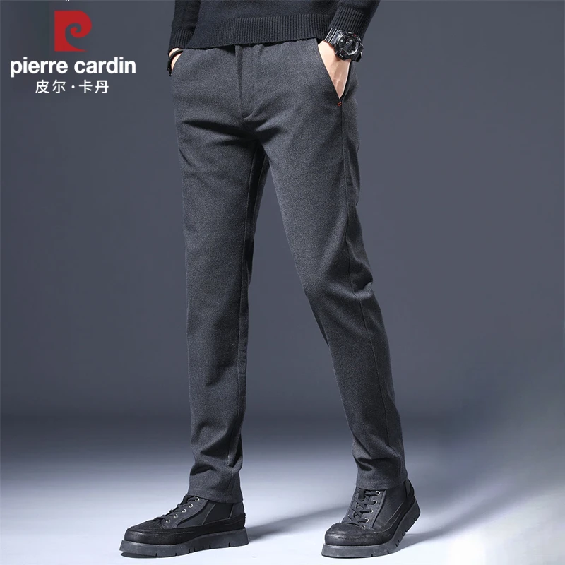 皮尔卡丹休闲裤男士秋冬季新款韩版潮流高端商务直筒修身小脚裤子