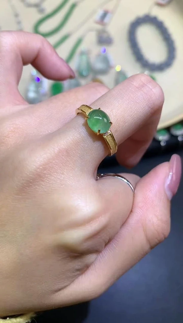 【小鱼严选】翡翠戒指-18K金-WJH58|CXQ1