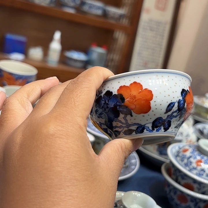 山茶花洒金杯杯杯