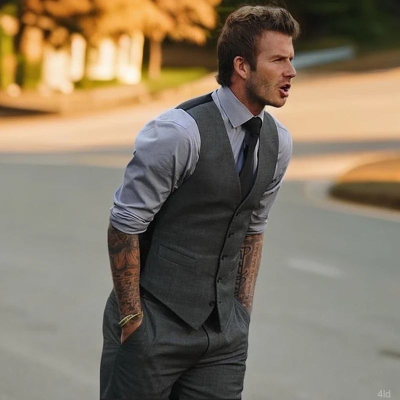 背心西服时尚新郎马夹英伦韩版西装马甲贝克汉姆修身男士休闲春秋