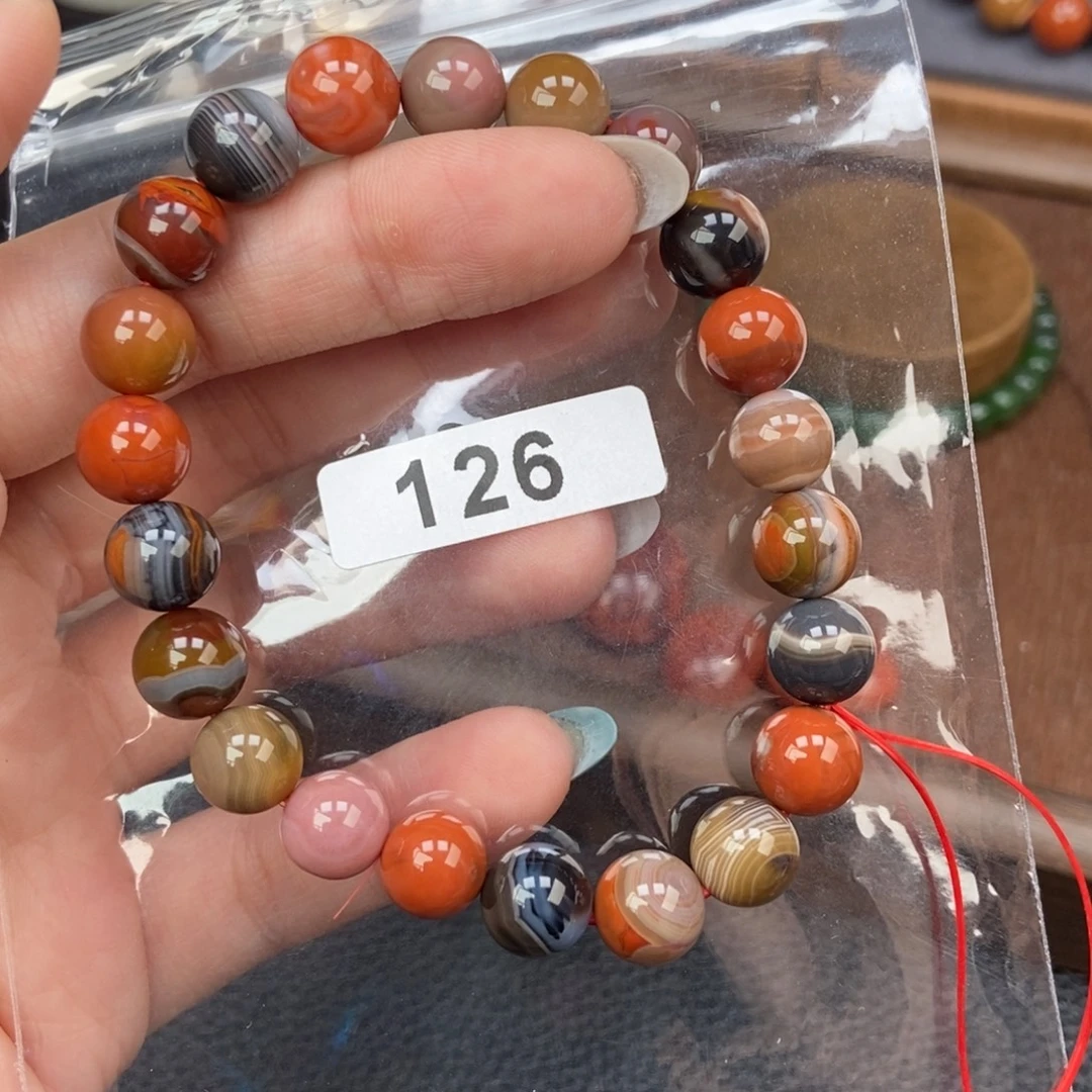 南红玛瑙未镶嵌手链卡8.9