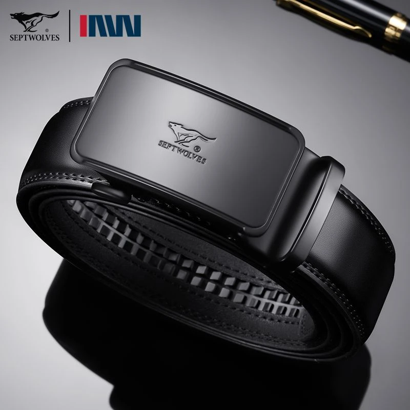 七匹狼男士皮带真皮自动扣新款正品黑色男款牛皮时尚百搭休闲腰带