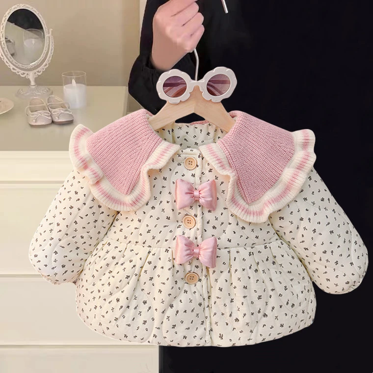 女童棉服冬季加绒加厚儿童棉袄超好看婴儿夹棉外套一岁女宝宝棉衣