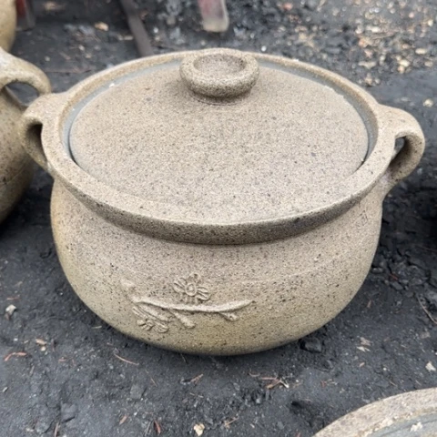 中*红非遗荥经复烧土砂锅梅花4升