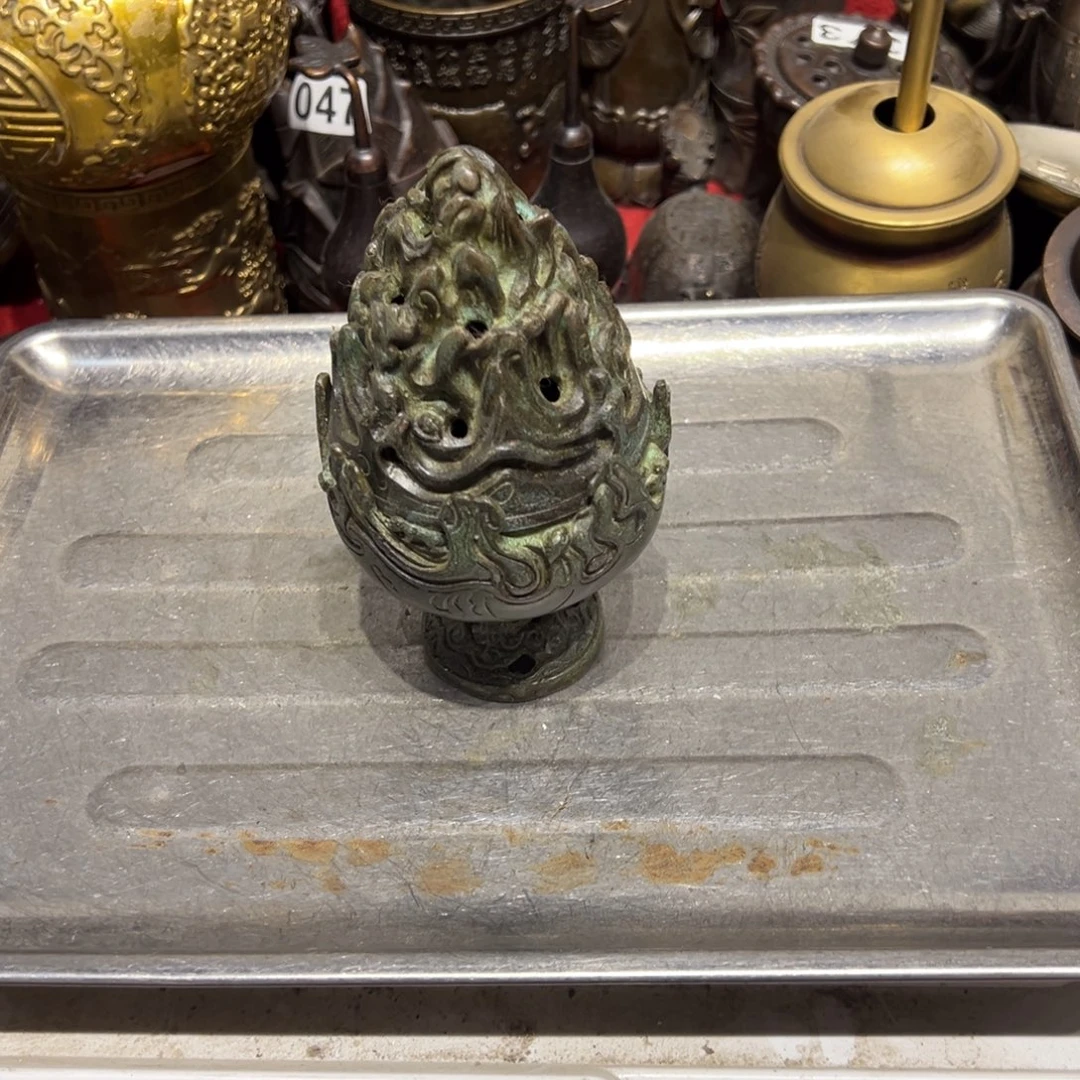 诗***方黄铜摆件，文房摆件