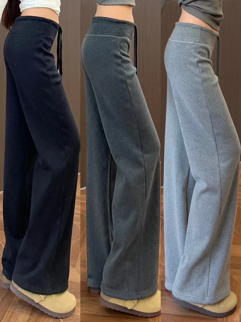 lu系高腰神裤~！修身微喇叭卫裤女2025新款百搭显瘦休闲裤子