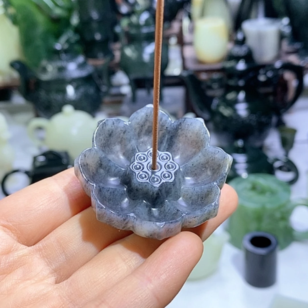 【闪购商品】和田玉摆件未镶嵌香插青花