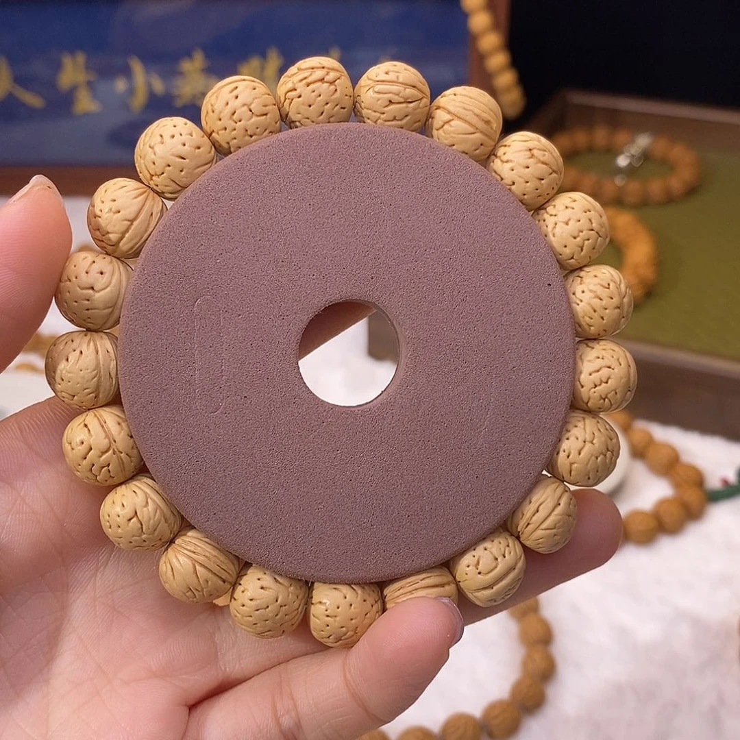 桃核手串12奶油桃心桃核手串