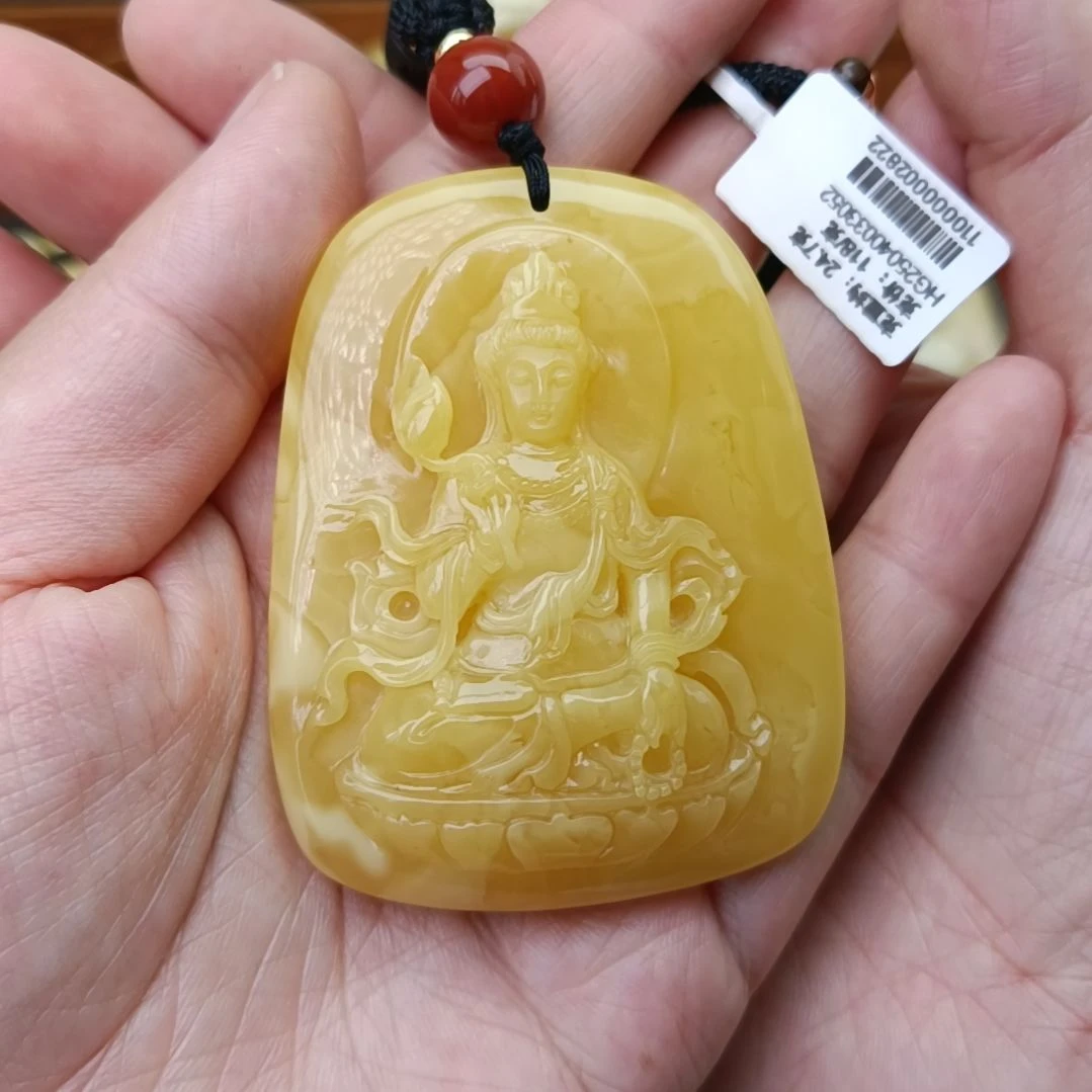 未镶嵌吊坠(不含链)蜜蜡观音菩萨大师工王海笑精工