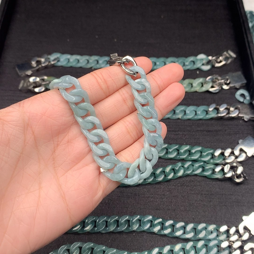 无***果翡翠未镶嵌手链翡翠手链