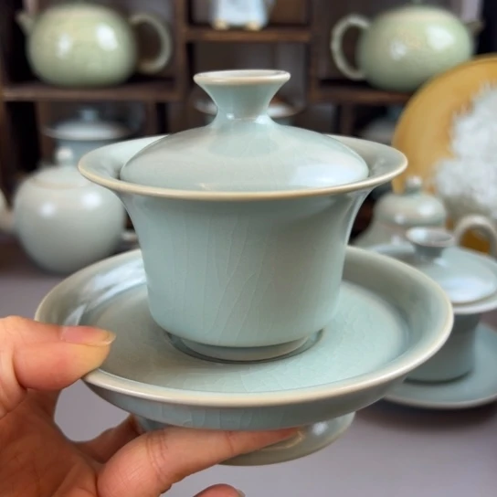 沙***鼠纯手工制作马蹄盖碗