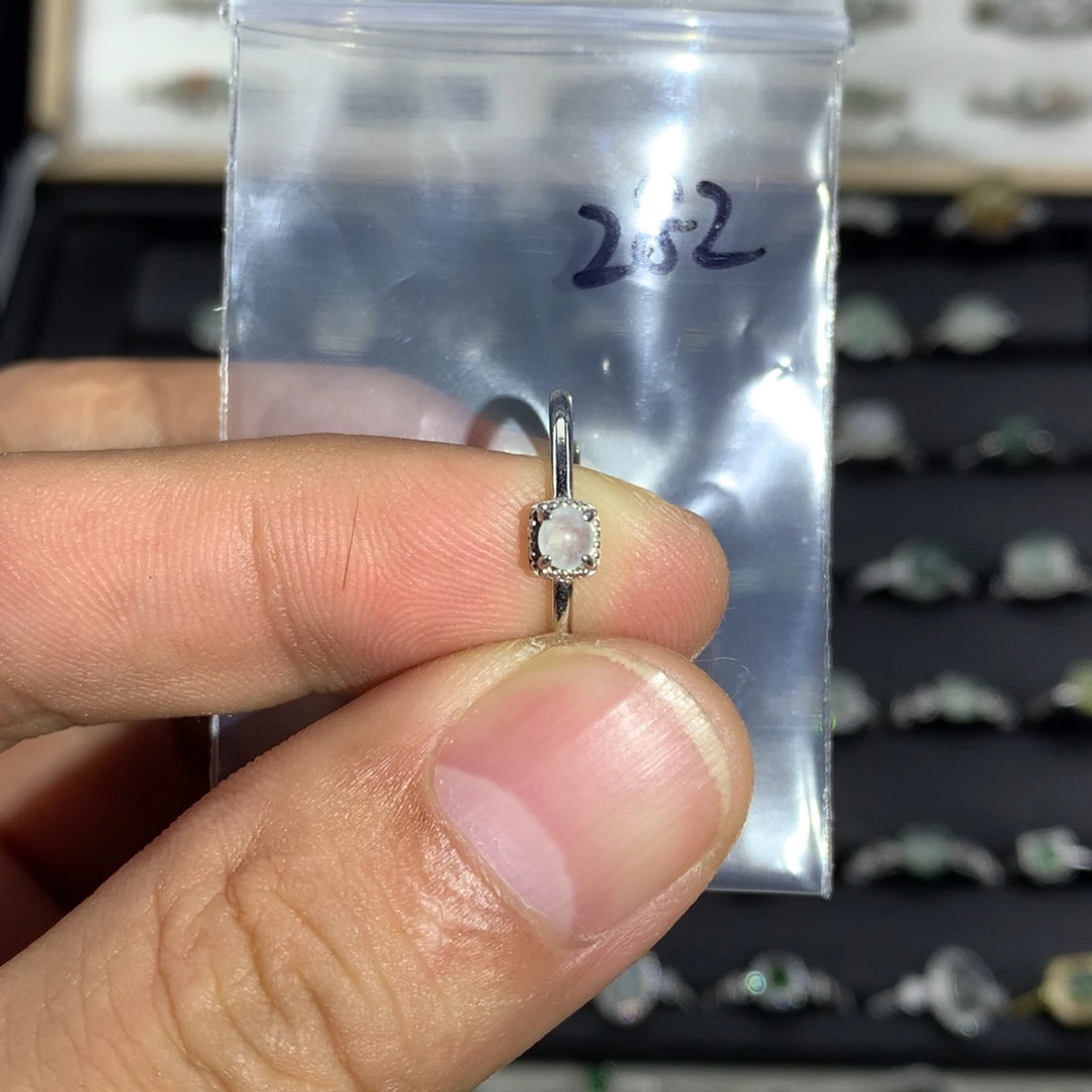 翡翠银S925镀金镶嵌戒指282