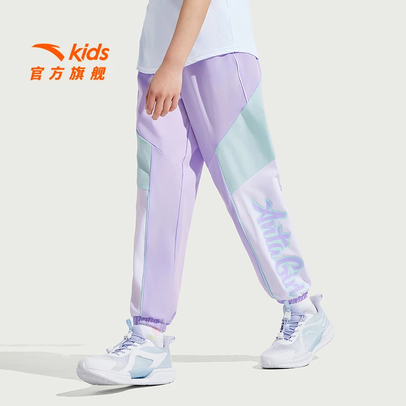 商场同款|安踏儿童女大童运动长裤2025夏季透气舒适亲肤运动裤子
