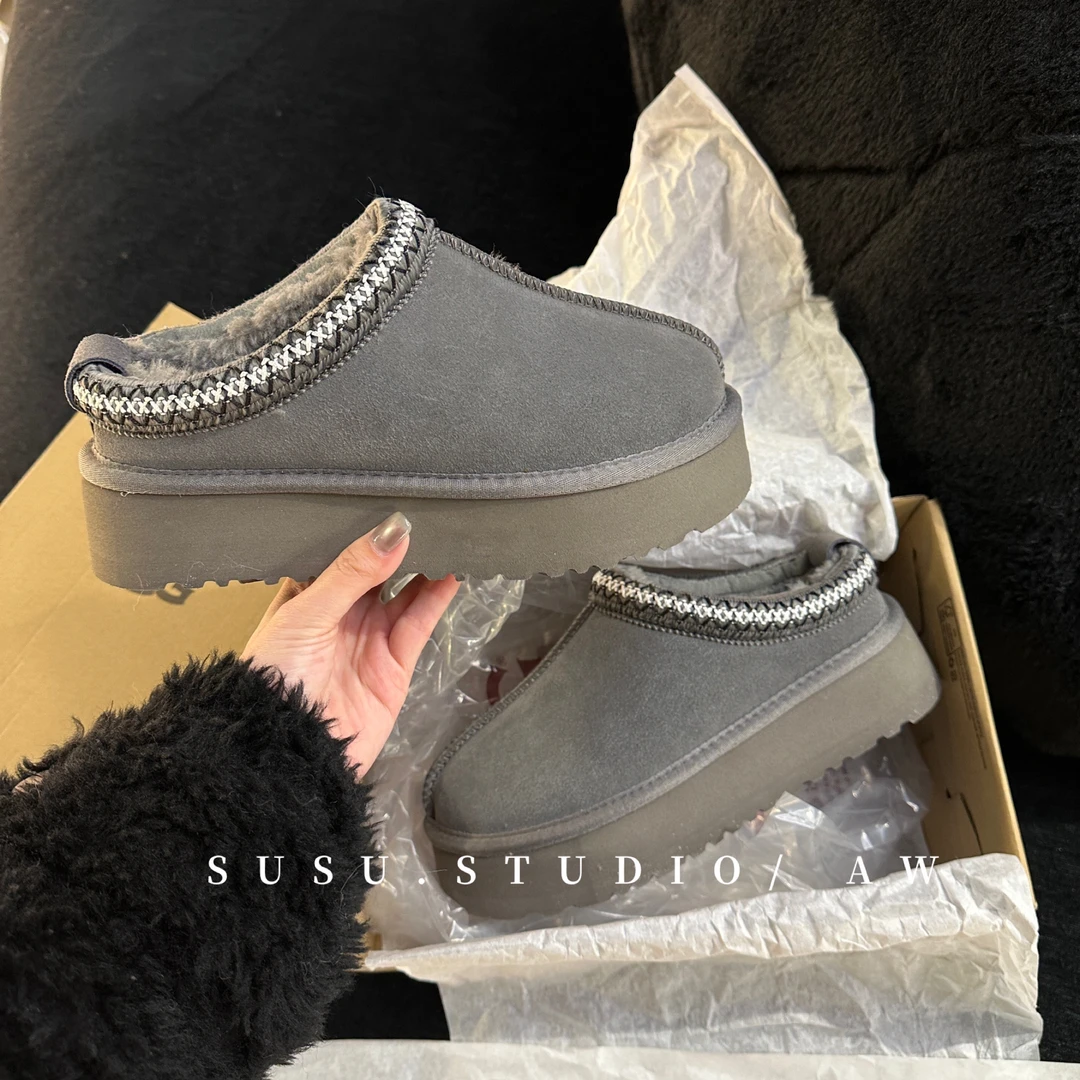 SUSU 「高版本民族风」ins爆款冬季百搭一脚蹬加厚雪地靴 2219过2